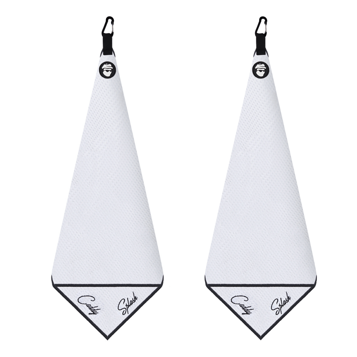 Magnetic Golf Towel with Ball Pocket - (White)