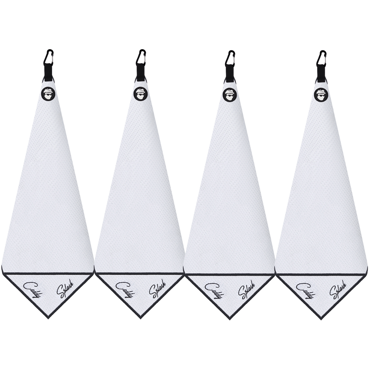 Magnetic Golf Towel with Ball Pocket - (White)