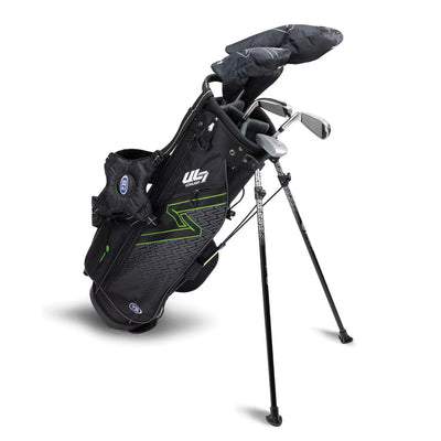 U.S. Kids Golf UL-7 5 Club Stand Set (Approx Age 10, Height 57"-60") Black/Green Bag