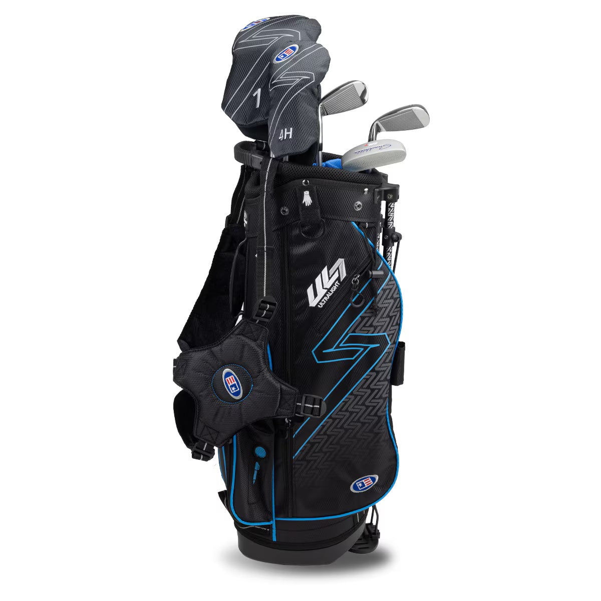 U.S. Kids Golf UL-7 5 Club Stand Set (Approx Age 7, Height 48"-51") Black/Teal Bag