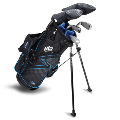 U.S. Kids Golf UL-7 5 Club Stand Set (Approx Age 7, Height 48"-51") Black/Teal Bag